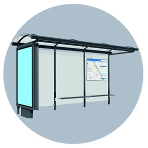 Остановочный павильон 6000х2200х2600 мм